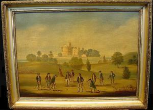 FRANK Charles Lee 1800-1900,GOLFERS BY A CASTLE,William Doyle US 2001-10-17