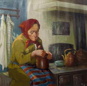 FRANK Gerald A 1888-1962,Crone in the Kitchen,Hindman US 2013-04-18