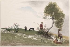 FRANK Leo 1884-1959,Boy shepherding his goats,Mallams GB 2021-12-08