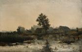 FRANK Lucien 1857-1920,River landscape with a town beyond,Bonhams GB 2008-06-17