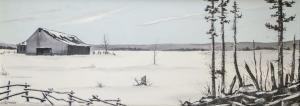 FRANK S.,winter landscape with a barn in the background,888auctions CA 2024-01-11