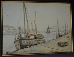 FRANK THIRKETTLE Robert,Moored Fishing Boats and Steamer,Bamfords Auctioneers and Valuers 2017-05-24