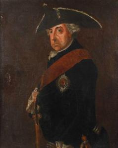 FRANKE Johann Heinrich Chr,Zeitgenössisches Portrait Friedrich II,c. 1780,Mehlis 2020-02-27