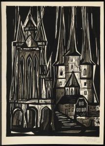 FRANKE Rudolf Otto 1925-2002,Ansicht des Domes und der Severikirche in Erfurt,1967,Wendl 2023-10-25