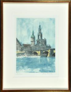 FRANKEN Paul 1921,Dresden - Blick über die Elbe auf St. Trinitatis,1932,Allgauer DE 2017-07-05