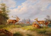 FRANKENBERGER Johann 1807-1874,Cervi e caprioli in un paesaggio boschivo,Palais Dorotheum 2007-06-19