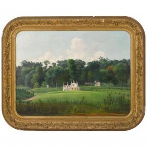 FRANKESTEIN godfrey n. 1820-1873,landscape with gothic house,Pook & Pook US 2017-04-29