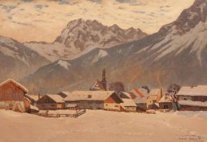 FRANKL Franz 1881-1940,Mountain Town Scene,Hindman US 2022-02-15