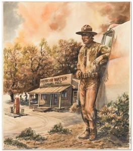 FRANKLIN ERNEST 1943,Jim Chee / Mexican Water Trading Post.,Swann Galleries US 2021-01-28