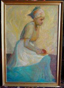 FRANKLIN H.C 1900-1900," Woman Peeling Apples",Hood Bill & Sons US 2010-08-17