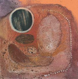 FRANKLIN Jenny 1949,Orange stone pile, black disc,1993,Lucien FR 2021-12-17