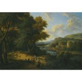 Fransa Adriena Boudewijnsa,A RIVER LANDSCAPE WITH PEASANTS IN THE FOREGROUND,Sotheby's 2010-04-29
