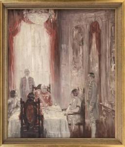 FRANTZ Samuel Marshall,Interior scene of people in a formal dining room,Eldred's 2022-02-10