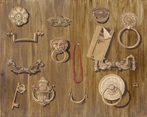 FRANZOSISCH 1800-1800,Trompe-l'œil mit Tür- und Möbelbeschlägen,Galerie Bassenge DE 2019-11-29