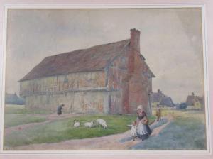 FRASER George Gordon,Moot Hall, Elstow, with mother and child walking d,Cheffins 2021-11-18