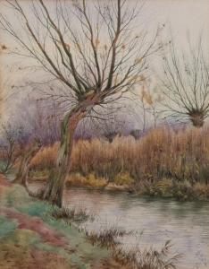 FRASER Gilbert Baird 1866-1947,Fenland river scene,1894,Keys GB 2019-04-26