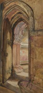 FRASER Jnr. Alexander 1828-1899,A doorway in Rosslyn Chapel,Rosebery's GB 2024-02-27