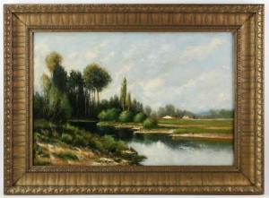 FRASER John Simpson 1858-1927,landscape on river,Kaminski & Co. US 2023-01-06