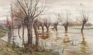 FRASER Robert Winchester 1848-1906,A Winter Flood,1882,Bearnes Hampton & Littlewood GB 2023-01-17
