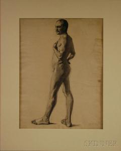 FRAZIER John 1889-1966,Academic Study of a Male Nude,Skinner US 2011-11-16