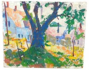 FRAZIER John 1889-1966,large abstract tree in bright summer landscape,Winter Associates 2021-04-12