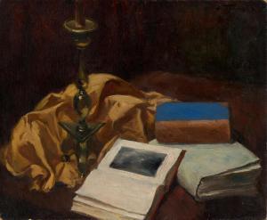 FRECHKOP Leonid 1897-1982,Still Life with Candle and Books,1944,MacDougall's GB 2024-04-10