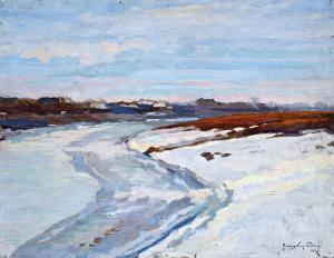 FRECSKAY Endre 1875-1919,Winter landscape,1909,Nagyhazi galeria HU 2016-12-13