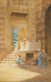 FREDERICK Frank Forest 1866,Children by the entrance to the mosque, Cairo,Sotheby's GB 2007-12-12
