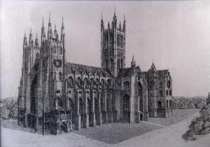 FREDERICK PHYSICK John 1923,The South West View of Canterbury Cathedra,1947,Canterbury Auction 2012-05-22