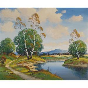 FREDERICKS Ernest 1877-1959,SUNLIT AUTUMNAL LANDSCAPE,Waddington's CA 2010-06-15