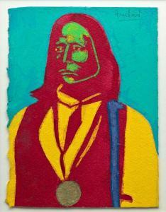 FREELAND,Indian Portrait with Green Face and RedVest,Altermann Gallery US 2010-08-14