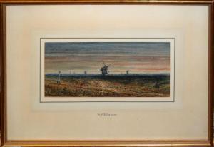 FREEMAN Will. Philip Barnes 1813-1897,Norwich landscape with Mills,Keys GB 2020-11-20