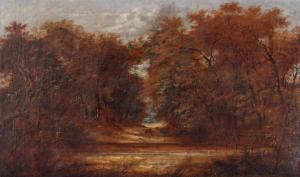 FREEMAN Will. Philip Barnes 1813-1897,Wooded landscape with cattle by a brook,Keys GB 2019-10-25