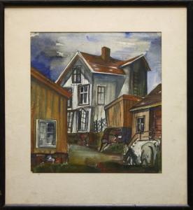 FREESTONE EVERETT Joseph Alma 1884-1945,Backyard,Clars Auction Gallery US 2010-12-04