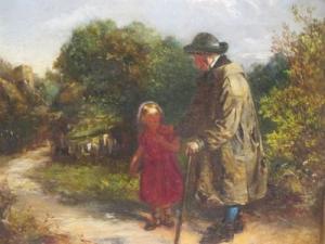 FREEZOR George Augustus 1861-1879,A Grandfather with his grandchild,Cheffins GB 2019-11-14