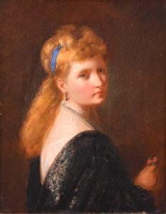 FREEZOR George Augustus,Portrait of a golden haired lady looking back over,Halls 2023-10-04