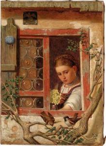 FREIESLEBEN Ernst,Girl by the Window,1868,Palais Dorotheum AT 2017-09-13
