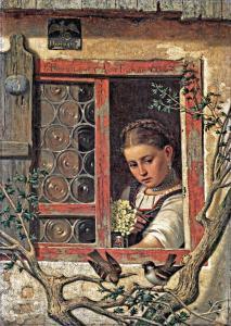 FREIESLEBEN Ernst,Girl looking out of the window,1868,Nagyhazi galeria HU 2017-05-30