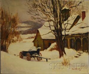 freiman robert 1917-1991,Farmhouse and Wagon in Snow,1944,Skinner US 2010-11-10