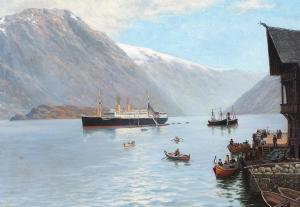 FREITAG Clemens 1883-1969,Sea scape from Norway with ships,Bruun Rasmussen DK 2024-04-08