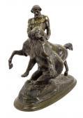 FREMIET Emmanuel 1824-1910,Le centaure teree emportant un ours,Hindman US 2017-01-24