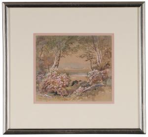FRENCH Frank 1850-1933,New Hampshire Mountain Landscape with Rhododendron,Brunk Auctions 2016-03-18