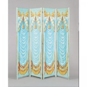 FRENCH Garrett B 1900-1900,four leaf papier peinte screen,Sotheby's GB 2003-07-15