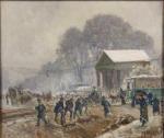 French Impressionist School,View of a street scene in winter, probably Paris, ,Cheffins 2022-10-06