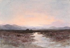FRENCH Percy William,Landscape in Connemara with turfstacks at dawn (re,Woolley & Wallis 2024-03-06