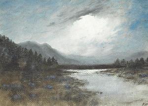 FRENCH Percy William 1854-1920,LANDSCAPE WITH PINE TREES AND LAKE,Whyte's IE 2014-11-24