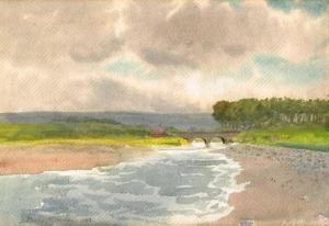 FRENCH Percy William 1854-1920,LANDSCAPE WITH RIVER AND BRIDGE,1903,Whyte's IE 2015-11-30