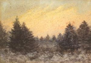 FRENCH Percy William 1854-1920,PINE FOREST AT SUNSET,Whyte's IE 2014-05-26