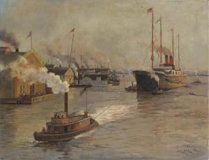 FRENCH Robert 1841-1917,A view of New York Harbor,Christie's GB 2002-07-30