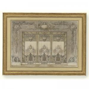 FRENCH SCHOOL,ARCHITECTURAL RENDERING OF AN ELABORATE ENTRANCE,Sotheby's GB 2007-10-25